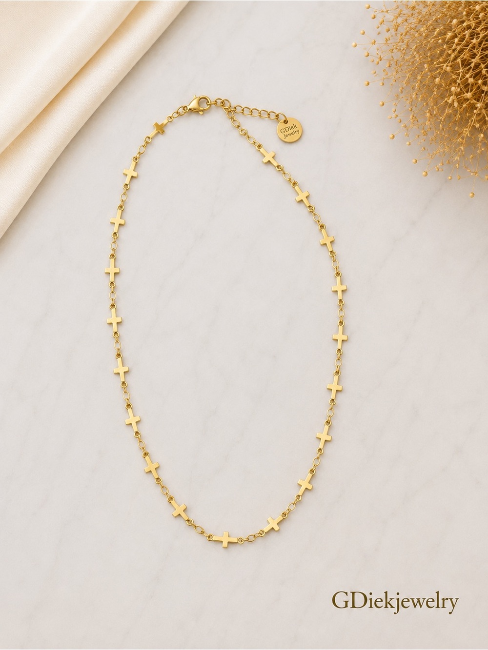 Goldfilled Cross Station Necklace